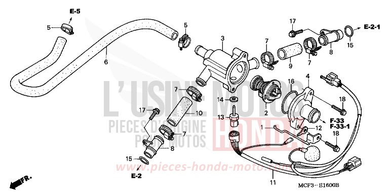 TUYAU D'EAU von VTR1000 SP-2 BLACK (NH1E) von 2004